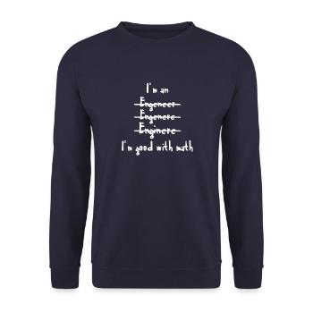 Ingenieur T-Shirt - Ingenieurin - Mathe - Unisex Pullover - Navy - Vorne - Alina (178cm) & Michal (187cm)