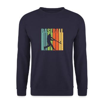 Baseball batsman retro - Unisex Sweatshirt - navy - Front - Alina (178cm) & Michal (187cm)