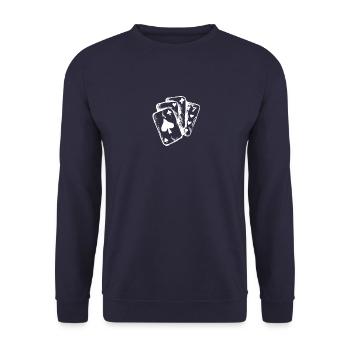 cards - Unisex Sweatshirt - navy - Front - Alina (178cm) & Michal (187cm)