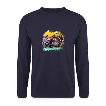 Écureuil écureuil écureuil t-shirt - Sweat-shirt Unisexe - marine - Devant - Alina (178cm) & Michal (187cm)