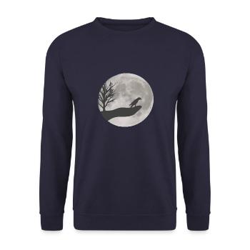 Papagei Zeichnung - Unisex Pullover - Navy - Vorne - Alina (178cm) & Michal (187cm)