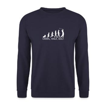 Crawl Walk Golf Evolution - Unisex Sweatshirt - navy - Front - Alina (178cm) & Michal (187cm)