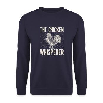 The Chicken Whisperer Farmer Gift - Unisex Sweatshirt - navy - Front - Alina (178cm) & Michal (187cm)