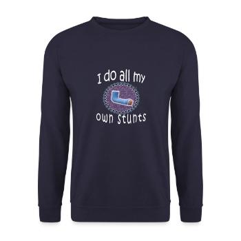 Drôle, je fais mon propre cadeau de bras cassé de cascades pour les garçons - Sweat-shirt Unisexe - marine - Devant - Alina (178cm) & Michal (187cm)