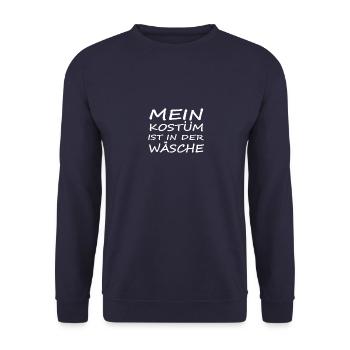 Mein Kostüm ist in der Wäsche - Unisex Pullover - Navy - Vorne - Alina (178cm) & Michal (187cm)
