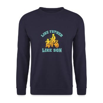 Motocross Dirt Bike Like Father Like Son - Unisex Sweatshirt - navy - Front - Alina (178cm) & Michal (187cm)