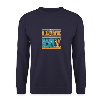 Ich liebe Basketball-Sportspieler - Unisex Pullover - Navy - Vorne - Alina (178cm) & Michal (187cm)