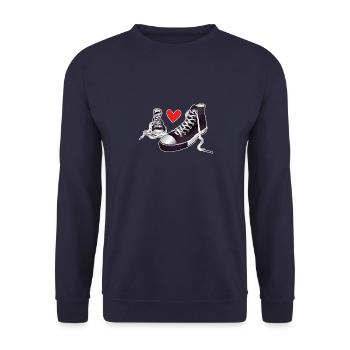 Chuck's shoes pair - Unisex Sweatshirt - navy - Front - Alina (178cm) & Michal (187cm)