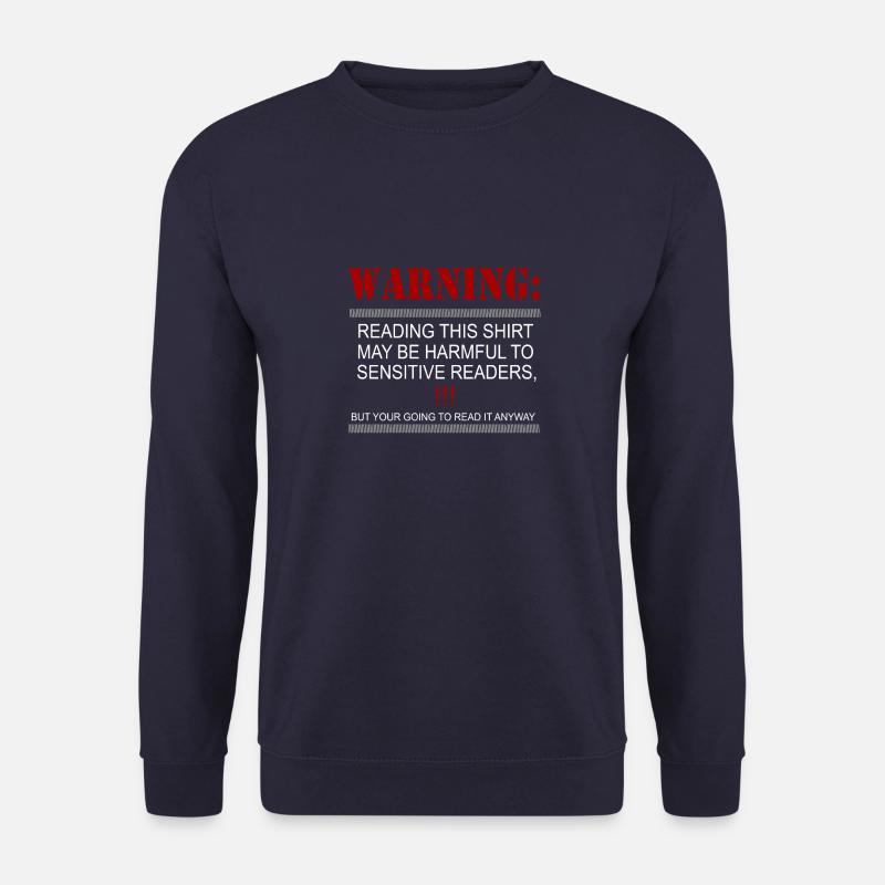 Warning: Reading This - Unisex Sweatshirt - navy