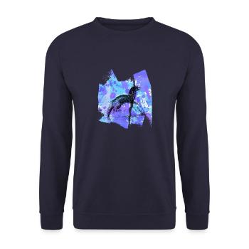 Otter otter Wassermarder Seeotter T Shirt - Unisex Pullover - Navy - Vorne - Alina (178cm) & Michal (187cm)