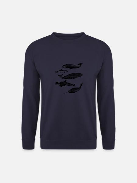 whale illustrations - Unisex Pullover - Navy