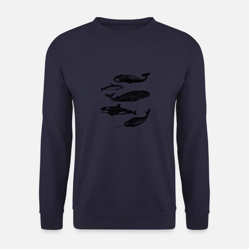 whale illustrations - Sweat-shirt Unisexe - marine
