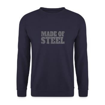 Aus Stahl - Unisex Pullover - Navy - Vorne - Alina (178cm) & Michal (187cm)