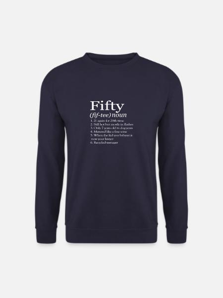 Lustige fünfzig Definition großes 50. Geburtstagsgeschenk - Unisex Pullover - Navy