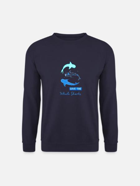 Save the Whale Sharks Shirt - Unisex Pullover - Navy