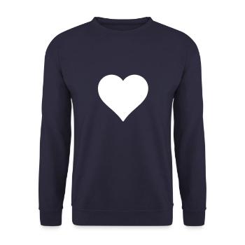 Heart - Gift - Unisex Sweatshirt - navy - Front - Alina (178cm) & Michal (187cm)
