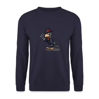 black raven raven crow crows bird - Unisex Sweatshirt - navy - Front - Alina (178cm) & Michal (187cm)