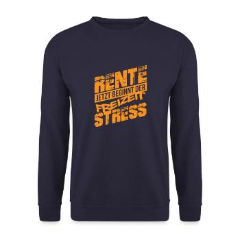 pension - Unisex Sweatshirt - navy - Front - Alina (178cm) & Michal (187cm)