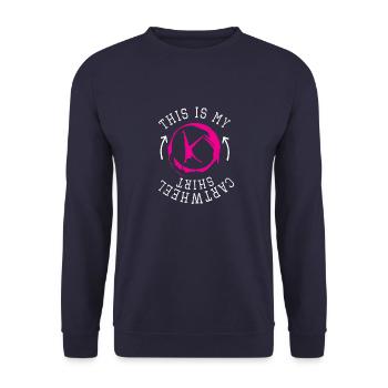 Funny This is My Cartwheel shirt - Unisex Sweatshirt - navy - Front - Alina (178cm) & Michal (187cm)