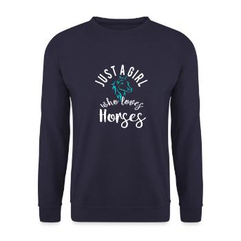 Mignon je suis juste une fille qui aime les chevaux - Sweat-shirt Unisexe - marine - Devant - Alina (178cm) & Michal (187cm)
