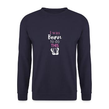 Awesome I was born to do this Irish dancing Gift - Unisex Sweatshirt - navy - Front - Alina (178cm) & Michal (187cm)