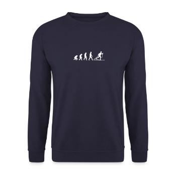 Cross-country skiing Cross-country skiing - Unisex Sweatshirt - navy - Front - Alina (178cm) & Michal (187cm)