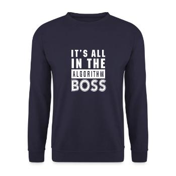 Alles im Algorithm Boss-Geschenk für IT-Freaks - Unisex Pullover - Navy - Vorne - Alina (178cm) & Michal (187cm)
