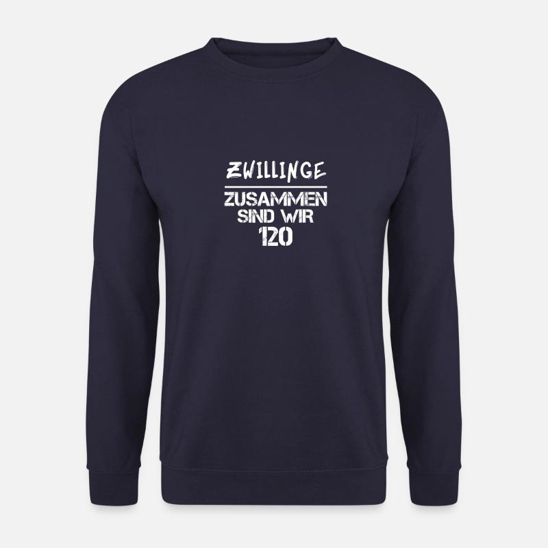 zwillinge zusammen 120 60 Jahre alt Geschenkidee - Unisex Pullover - Navy