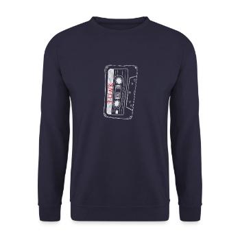 80er Punk Mixed Tape Shirt Punk Musik Shirt - Unisex Pullover - Navy - Vorne - Alina (178cm) & Michal (187cm)