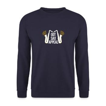 Conception d'appel drôle de saxophone drôle - Sweat-shirt Unisexe - marine - Devant - Alina (178cm) & Michal (187cm)