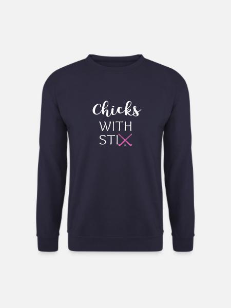 Küken mit Stöcken Feldhockeygeschenk - Unisex Pullover - Navy