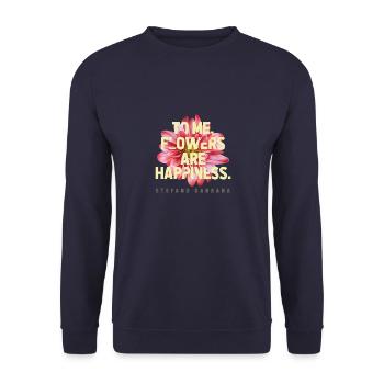 Stefano G flowers make you happy - Unisex Sweatshirt - navy - Front - Alina (178cm) & Michal (187cm)