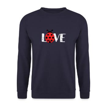 Love ladybug love insect gift cute red - Unisex Sweatshirt - navy - Front - Alina (178cm) & Michal (187cm)