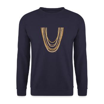 Grandes chaînes d'or - Sweat-shirt Unisexe - marine - Devant - Alina (178cm) & Michal (187cm)