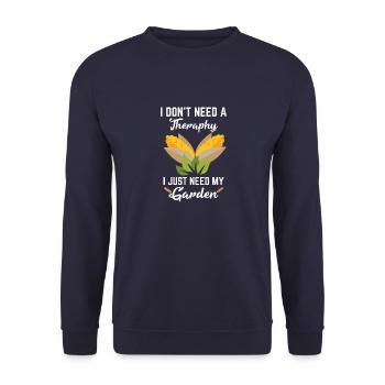 T-Shirt for Garden Friends Gardening Therapy - Unisex Sweatshirt - navy - Front - Alina (178cm) & Michal (187cm)
