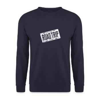 Official Road Trip Shirt I License Plate Party - Unisex Sweatshirt - navy - Front - Alina (178cm) & Michal (187cm)