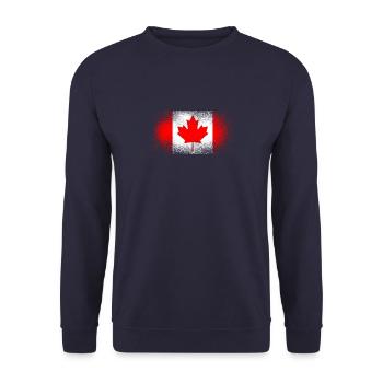 Kanada Grunge Flagge Kanadisch Quebec Geschenk - Unisex Pullover - Navy - Vorne - Alina (178cm) & Michal (187cm)