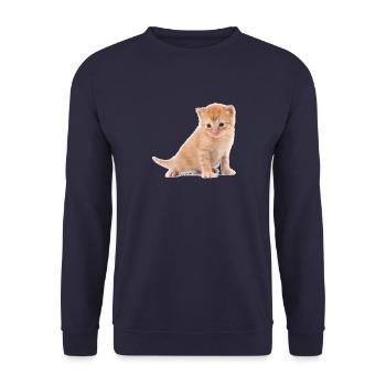 Kitten - Unisex Sweatshirt - navy - Front - Alina (178cm) & Michal (187cm)