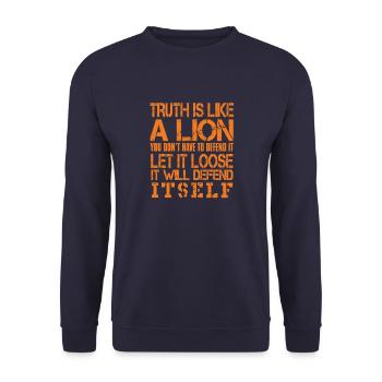 Truth Is Like A Lion - Unisex Sweatshirt - navy - Front - Alina (178cm) & Michal (187cm)