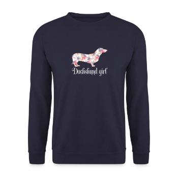 Dachshund Lovers,Dachshund Girl, New Dachshund - Unisex Sweatshirt - navy - Front - Alina (178cm) & Michal (187cm)