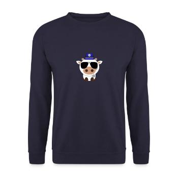 Polizei Kuh Sheriff Kuh Polizei-Tiere Cops - Unisex Pullover - Navy - Vorne - Alina (178cm) & Michal (187cm)