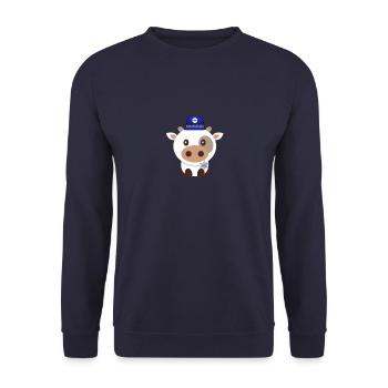 Polizei Kuh Sheriff Kuh Polizei-Tiere Cops - Unisex Pullover - Navy - Vorne - Alina (178cm) & Michal (187cm)