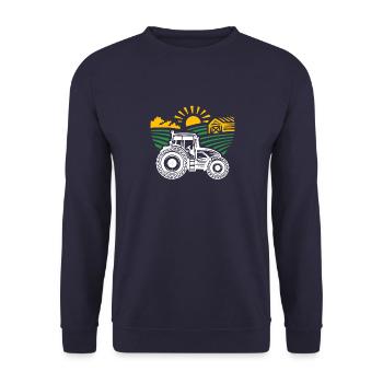 Traktor Landwirtschaft Bauer Geschenk · Traktor - Unisex Pullover - Navy - Vorne - Alina (178cm) & Michal (187cm)