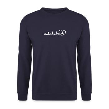 Motorcycle Superbike Biker Gift · Heartbeat - Unisex Sweatshirt - navy - Front - Alina (178cm) & Michal (187cm)