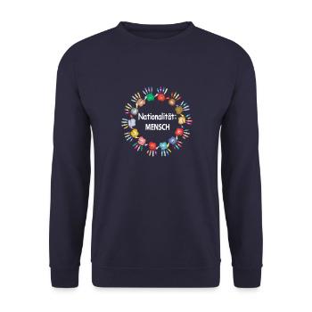 Contre le racisme, homme de nationalité - Sweat-shirt Unisexe - marine - Devant - Alina (178cm) & Michal (187cm)
