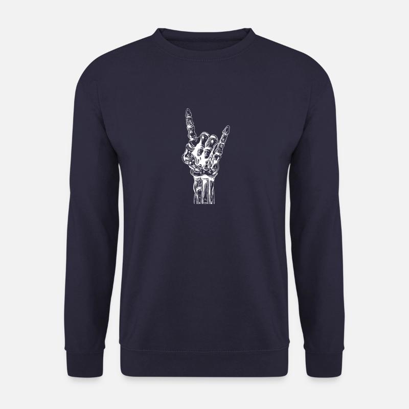 SKELETON ROCK GESTURE I Mano cornuta Tshirt - Unisex Sweatshirt - navy