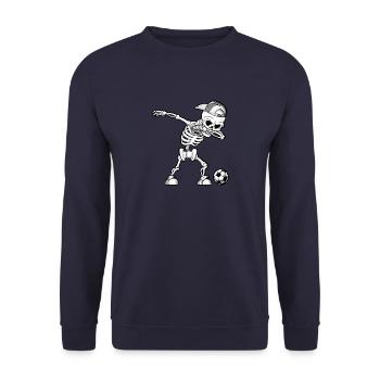 DAB SKELETT Chemise de sport 'Cool I Dabbing' pour football - Sweat-shirt Unisexe - marine - Devant - Alina (178cm) & Michal (187cm)