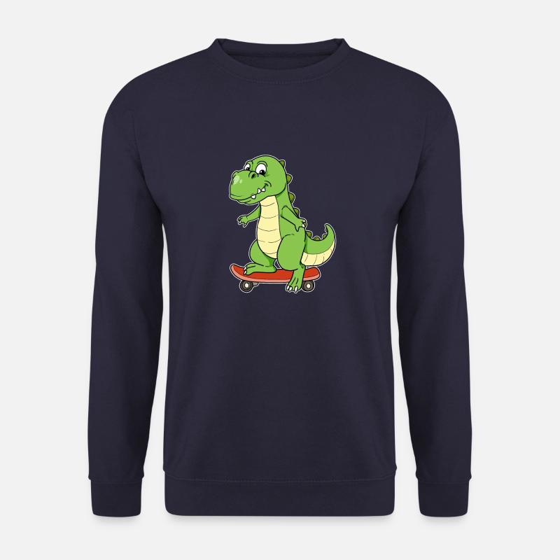 Dino Dinosaurier Skateboard T-Rex Skater Board - Unisex Pullover - Navy