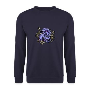 Serpent bleu en fleurs - design animalier - Sweat-shirt Unisexe - marine - Devant - Alina (178cm) & Michal (187cm)