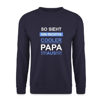So sieht ein Cooler Papa aus - Unisex Pullover - Navy - Vorne - Alina (178cm) & Michal (187cm)